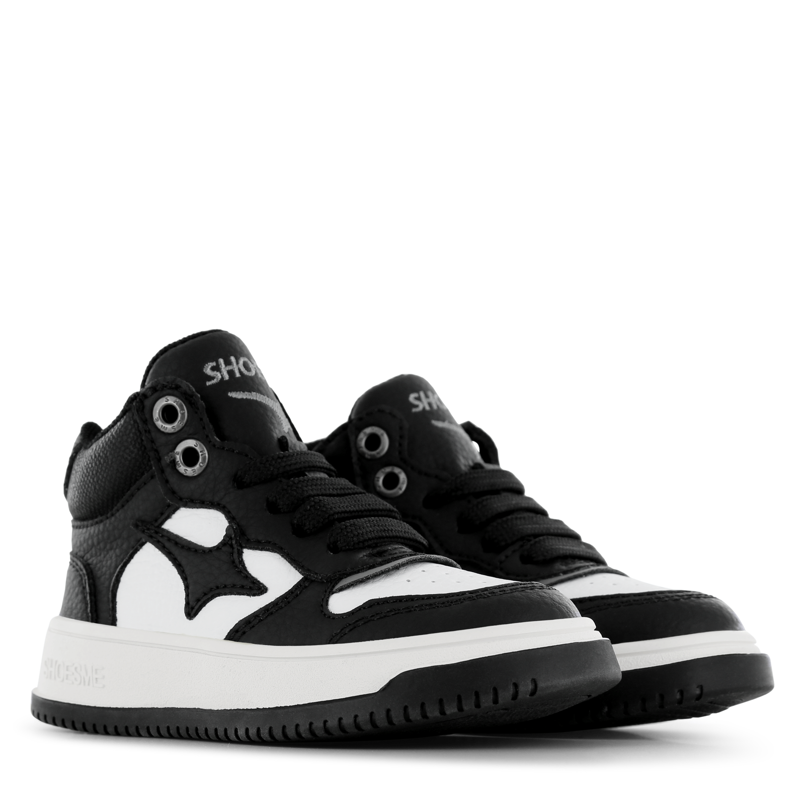 Shoesme zwart-witte sneaker Microfiber leer | Sale