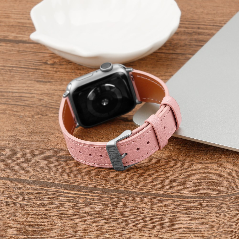 Apple Watch (42/41/40/38 mm) Ersatz Echtleder Armband (Gelenkumfang: 165-220mm) - Rosa
