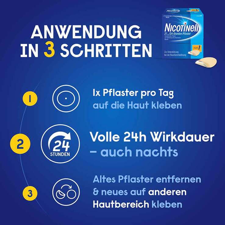 NICOTINELL 7 mg / 24-Stunden- Nikotinpflaster, Pflasterstärke Leicht (3), 21 St
