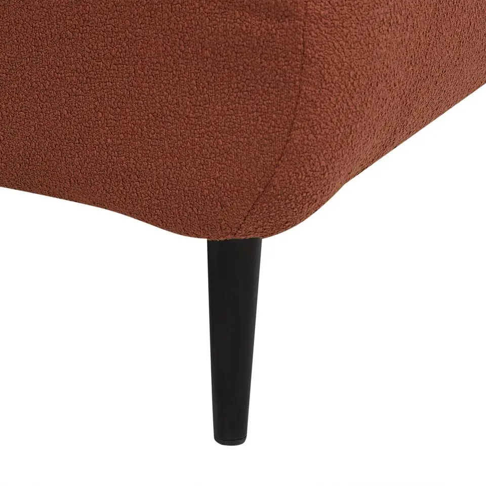 CHEVANNES - Chaise longue - Donkerrood - Bouclé