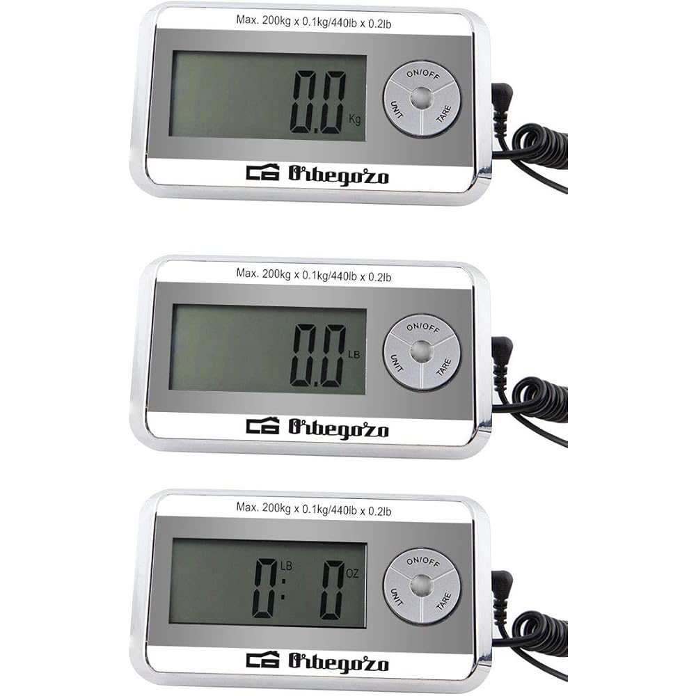 Orbegozo Pc 5500 - Balance de cuisine industrielle, capacité maximale de 200 kg, surface en acier inoxydable (39 x 31 cm), fonction tare, fonctionne sur piles et adaptateur électrique : Cuisine et Maison