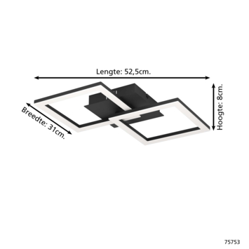 EGLO LED plafondlamp RGBIC met kleurenfunctie, zwart