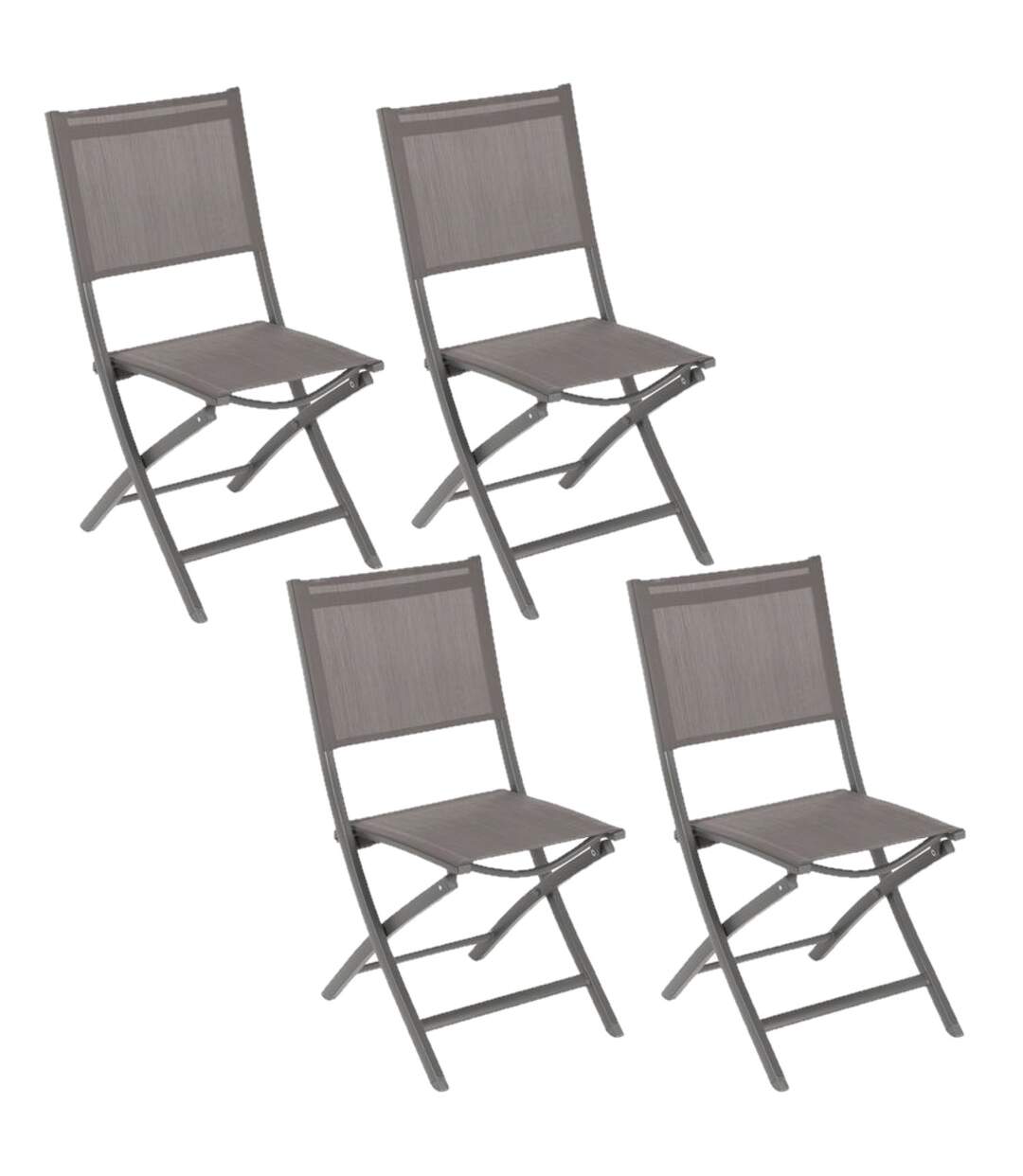Lot de 4 Chaises de jardin pliante Essentia - Gris wengé et marron tonka