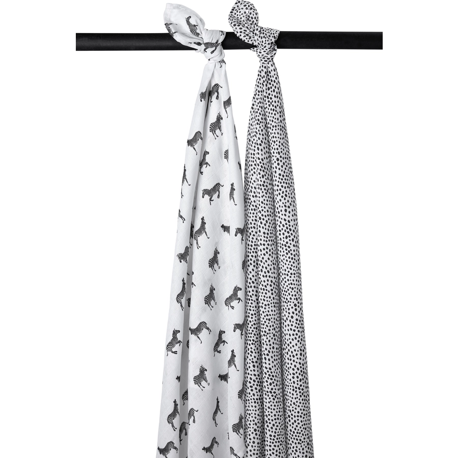 Meyco Swaddles 2er-pack Zebra Animal  Cheetah 120x120 cm