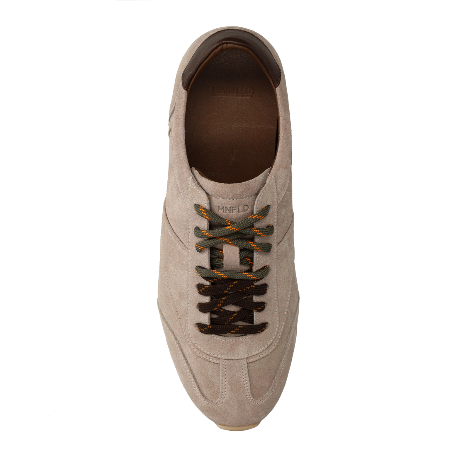 Grijze suède sneakers met dubbele veters