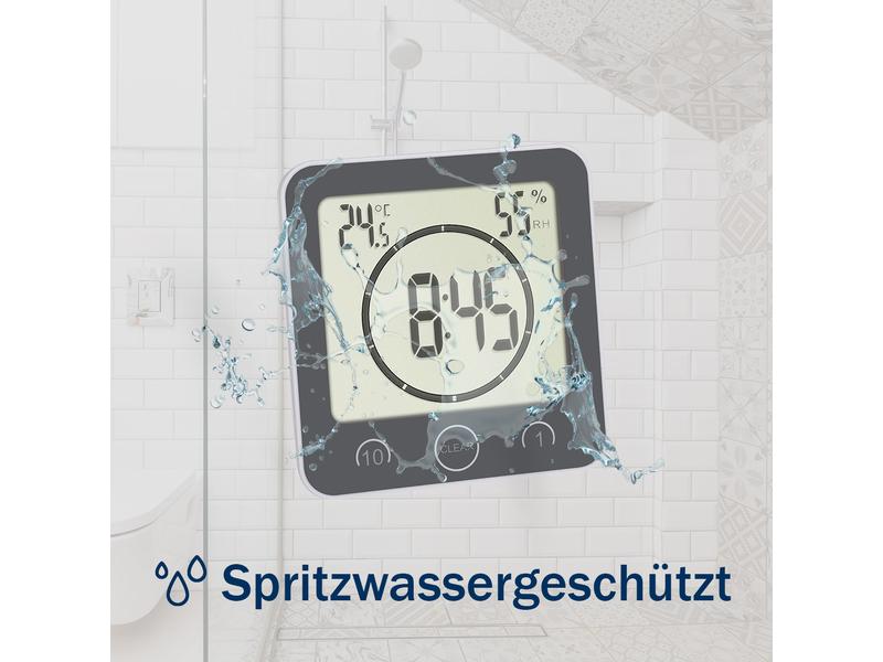 TFA Dostmann Tischuhr mit Timer Weiss Digitale Tischuhr