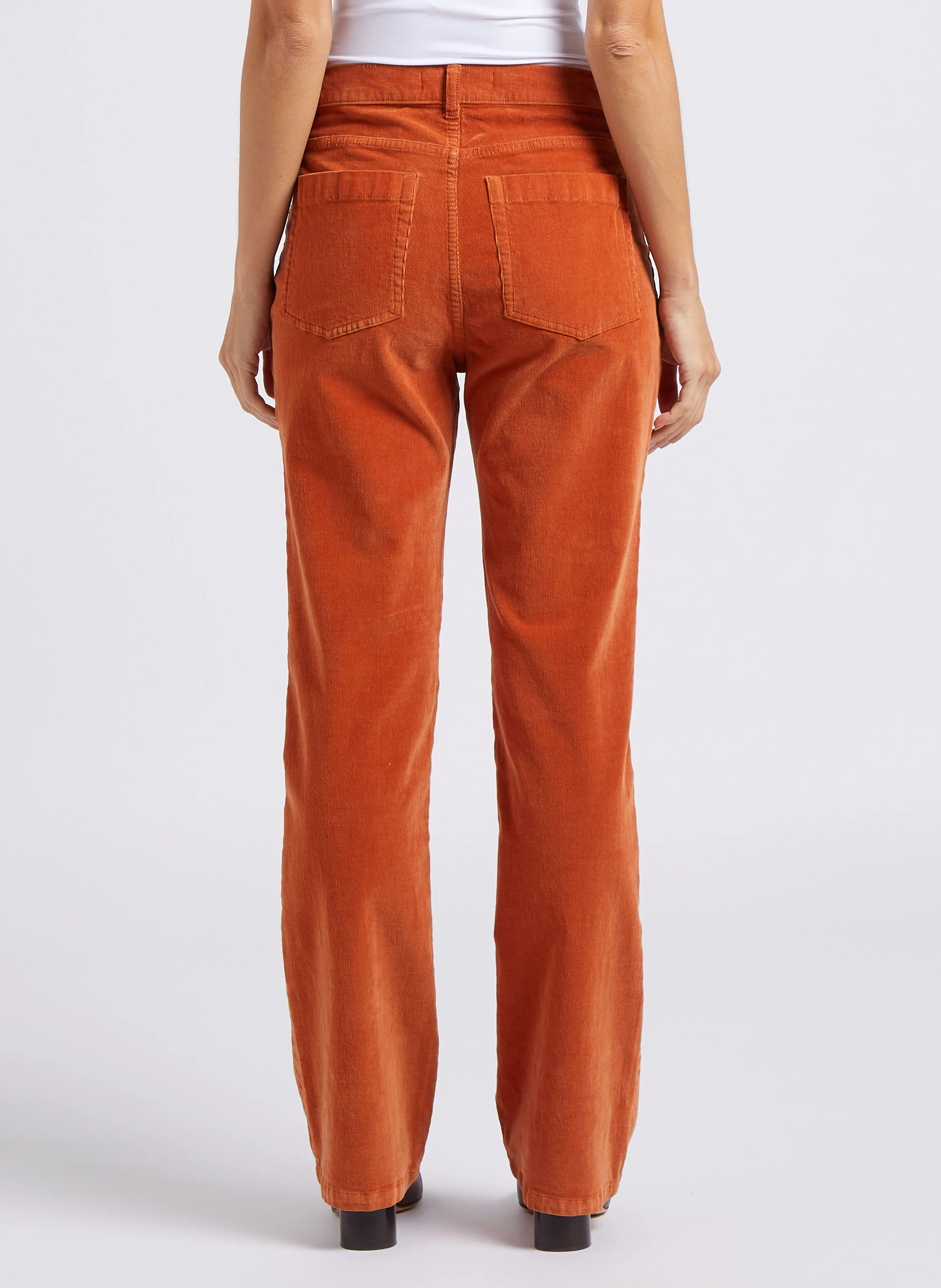 Pantalon flare en coton mélangé | Orange