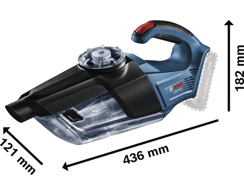 Bosch Professional GAS 18V-1 accu-handstofzuiger inclusief vloerzuigmond, kierenzuigmond en 2 zuigbuizen, zonder accu en oplader