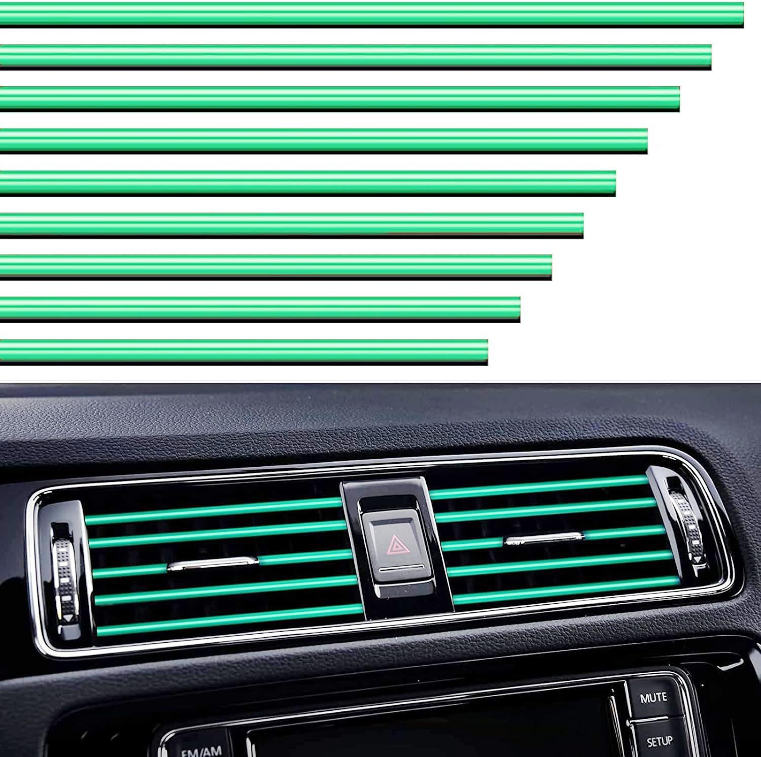 (10er Set) 20cm Auto Lüftungsgitter Dekoration KFZ Innenraum Accessoire - Grün