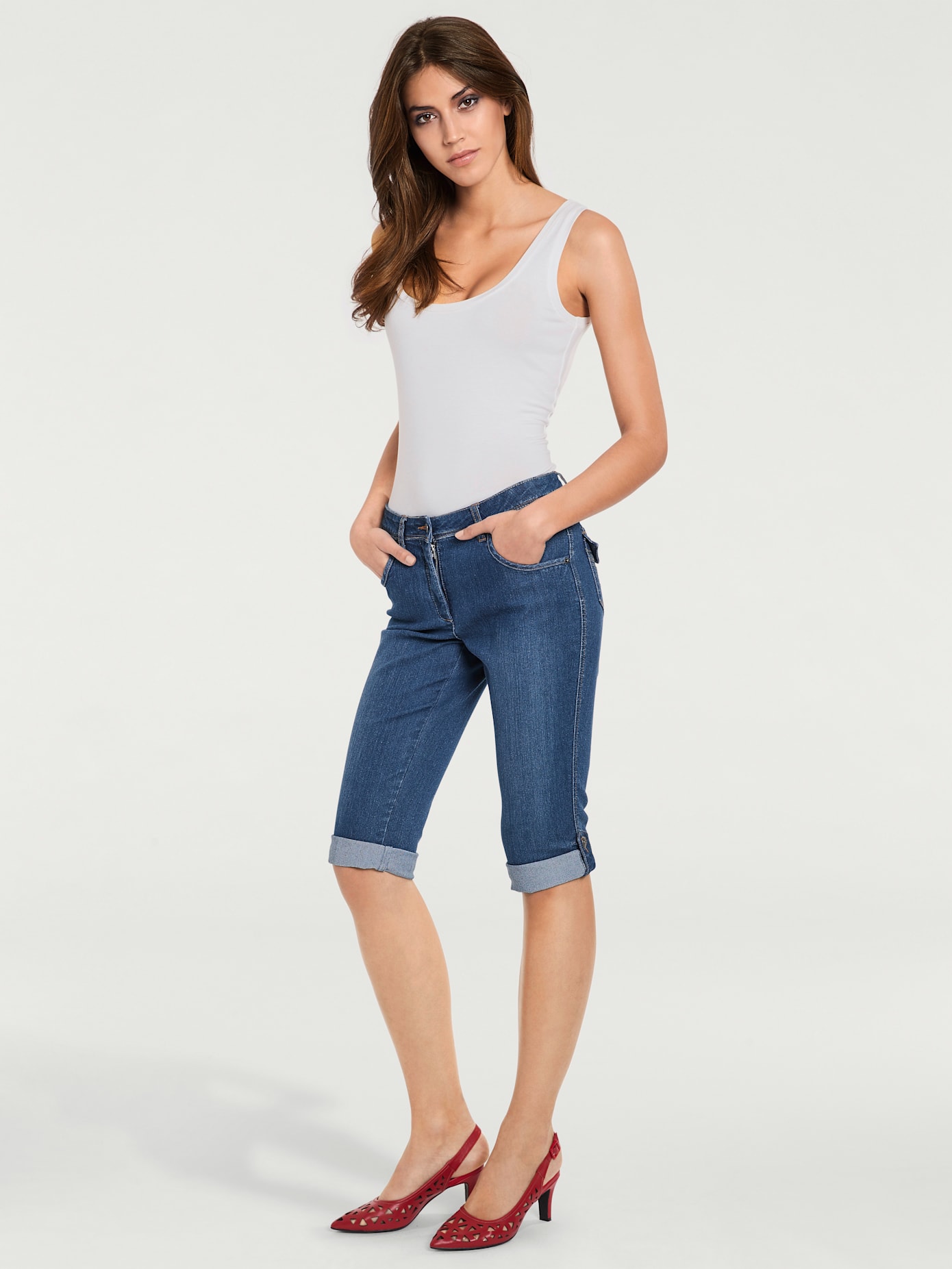 Corsaire en jean coupe skinny