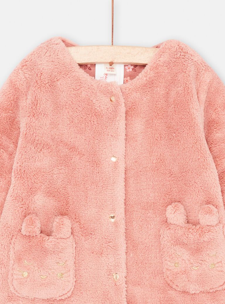 Cardigan litchi en soft boa réversible bébé fille