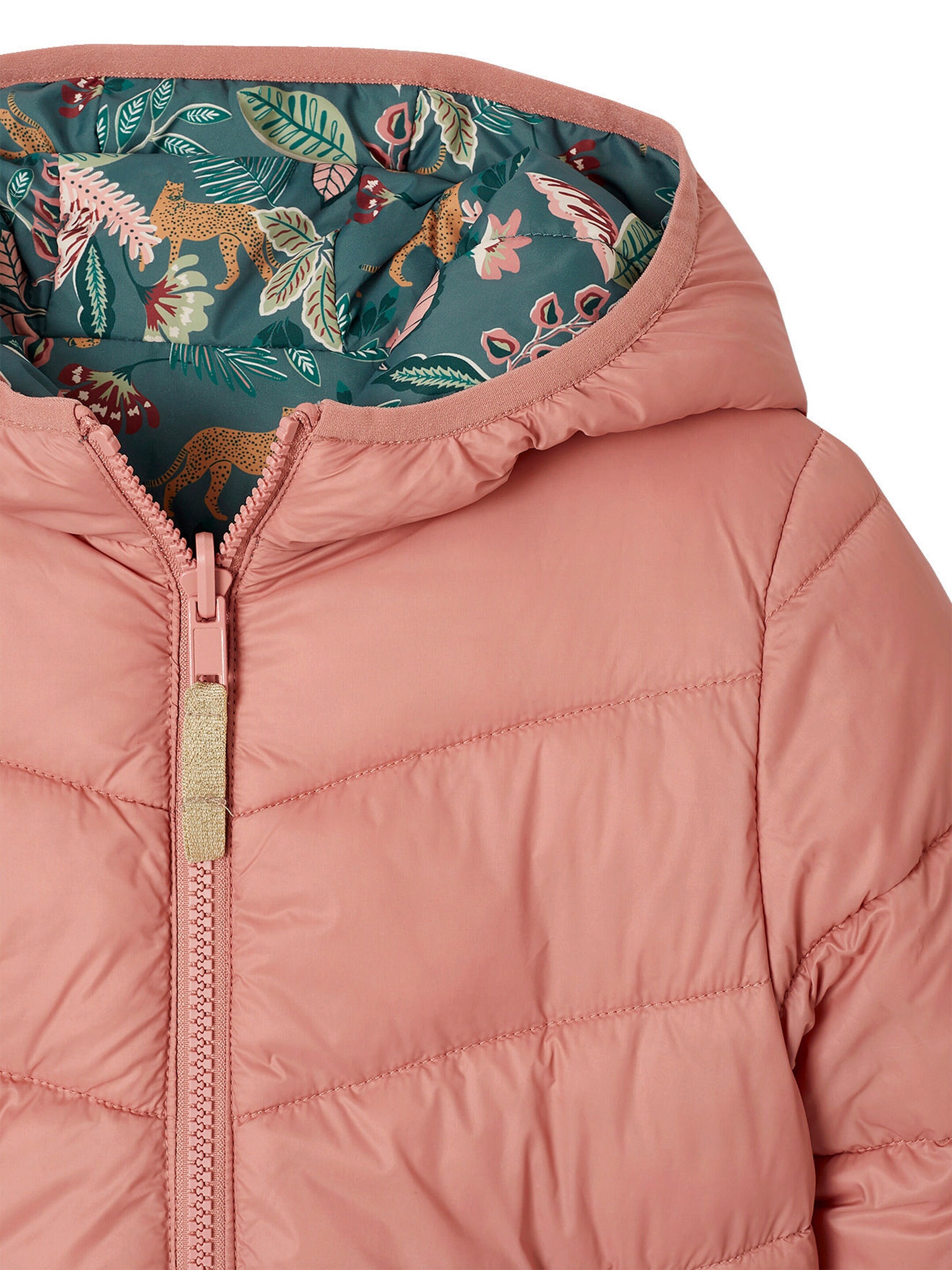 Vertbaudet Leichte Mädchen Wende-Steppjacke mit Recycling-Polyester smaragdgrün