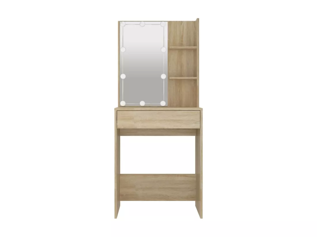 Coiffeuse avec LED Chêne sonoma 60x40x140 cm
