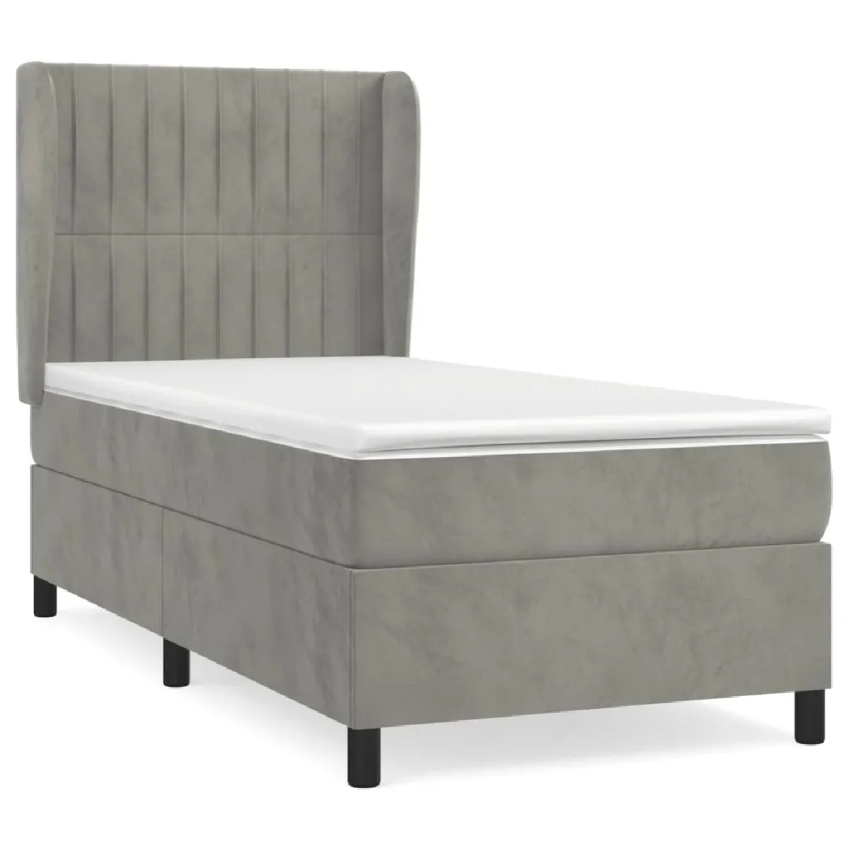 vidaXL Sommier à lattes avec matelas - Gris clair