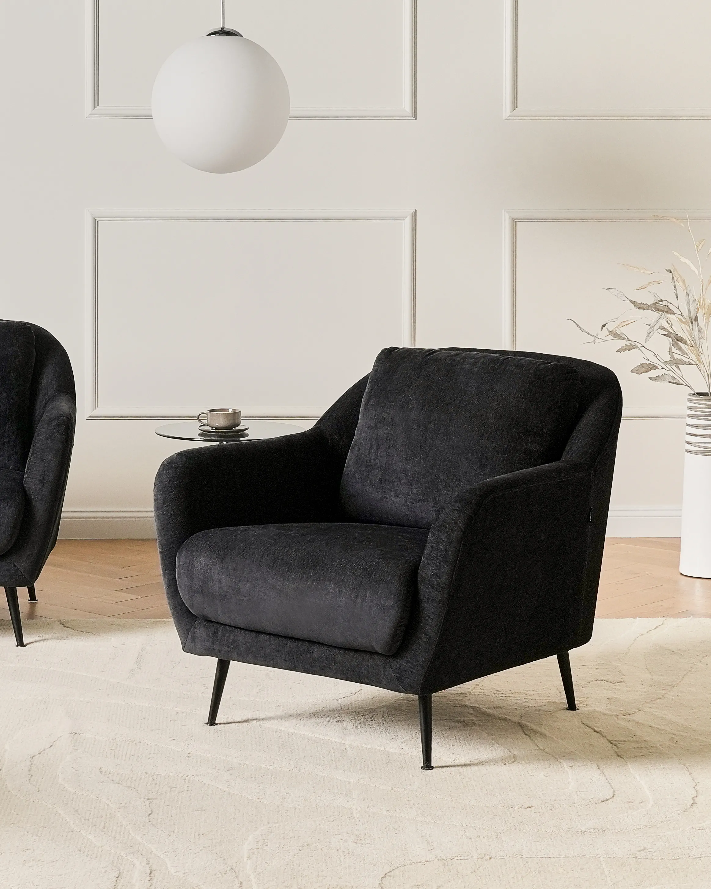 Fauteuil EIBY Chenille Zwart