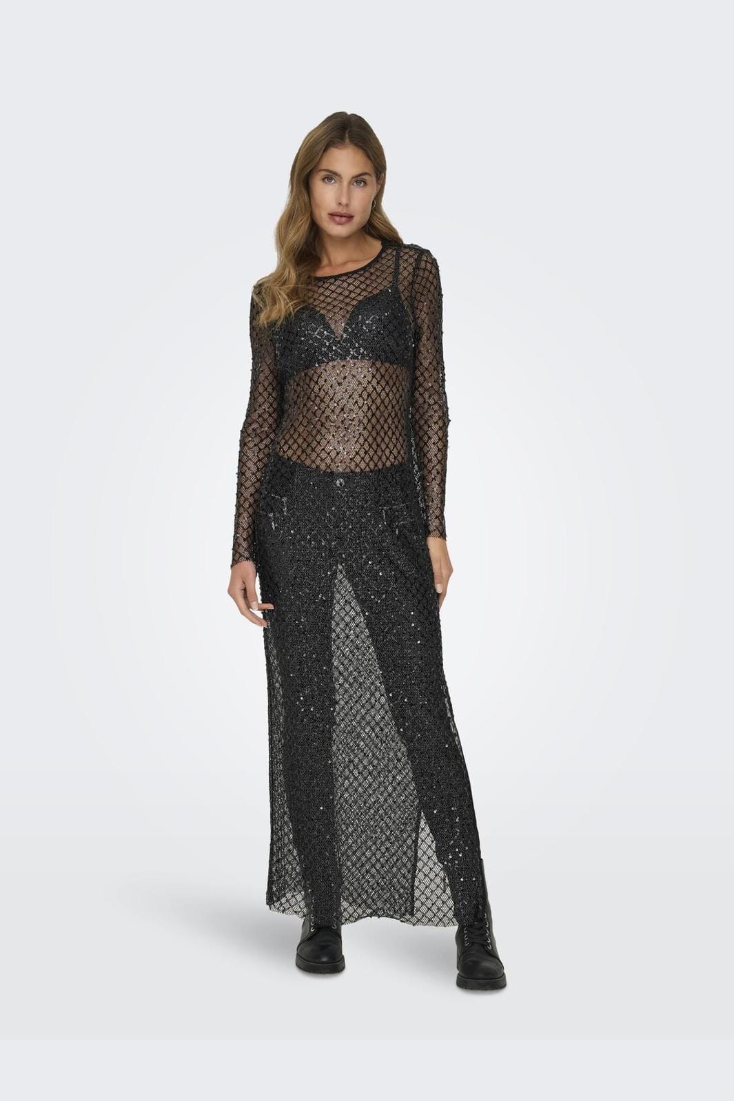 Only Onldonna Ls Ankle Sequins Dress