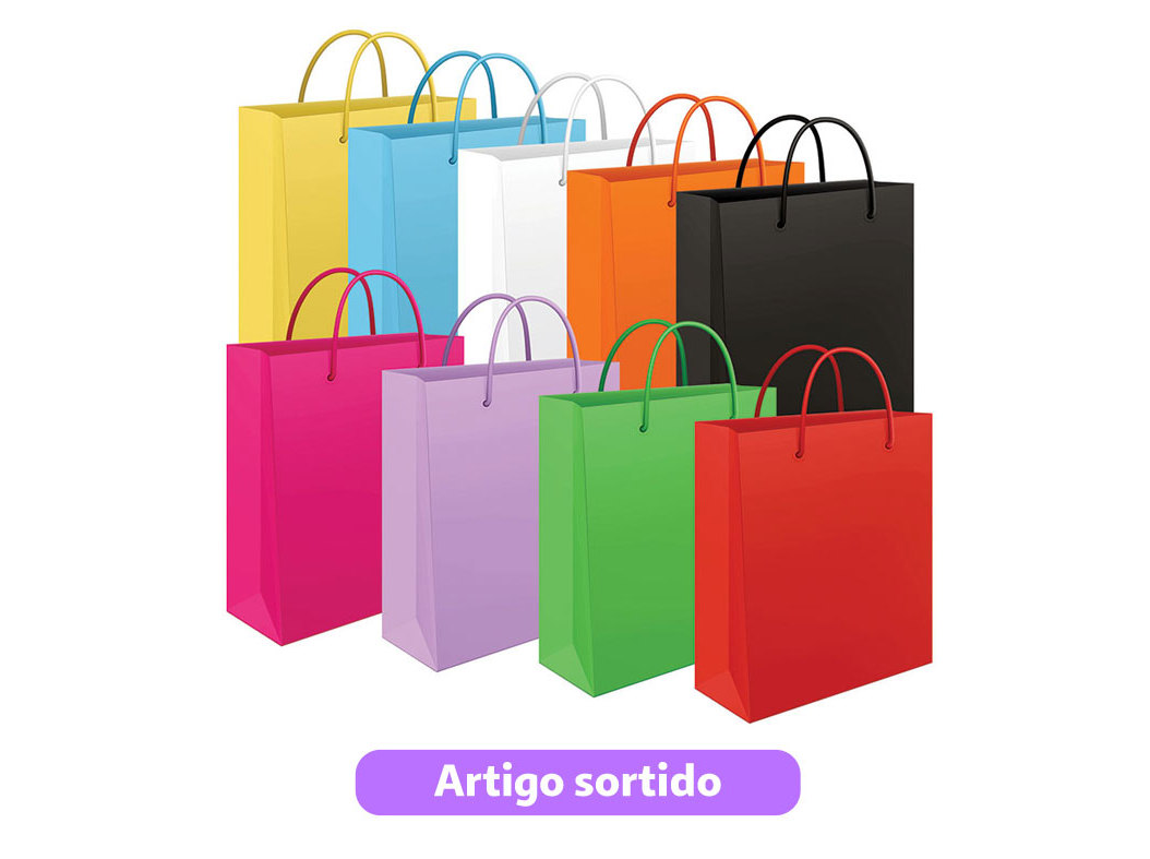 SACO DE PAPEL MITOS MÉDIO 22X31X10CM CORES SORTIDAS