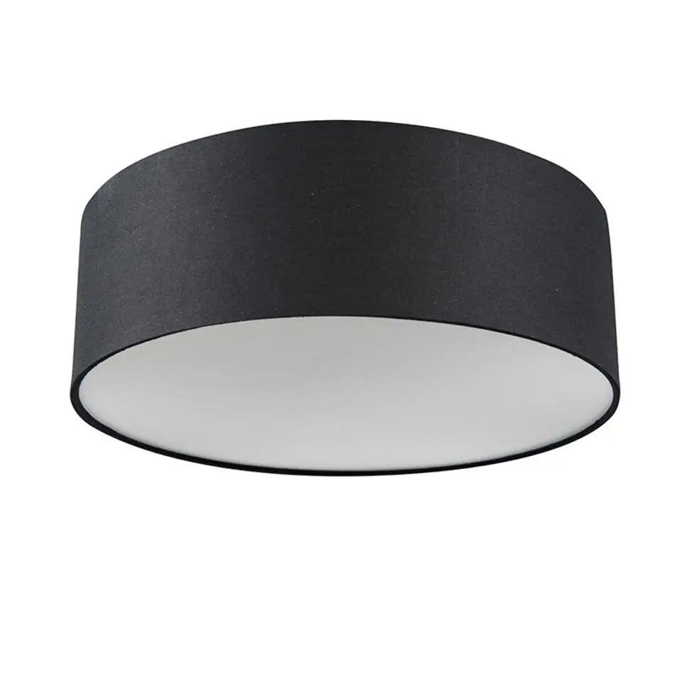 Qazqa plafondlampen drum led zwart geïntegreerde led