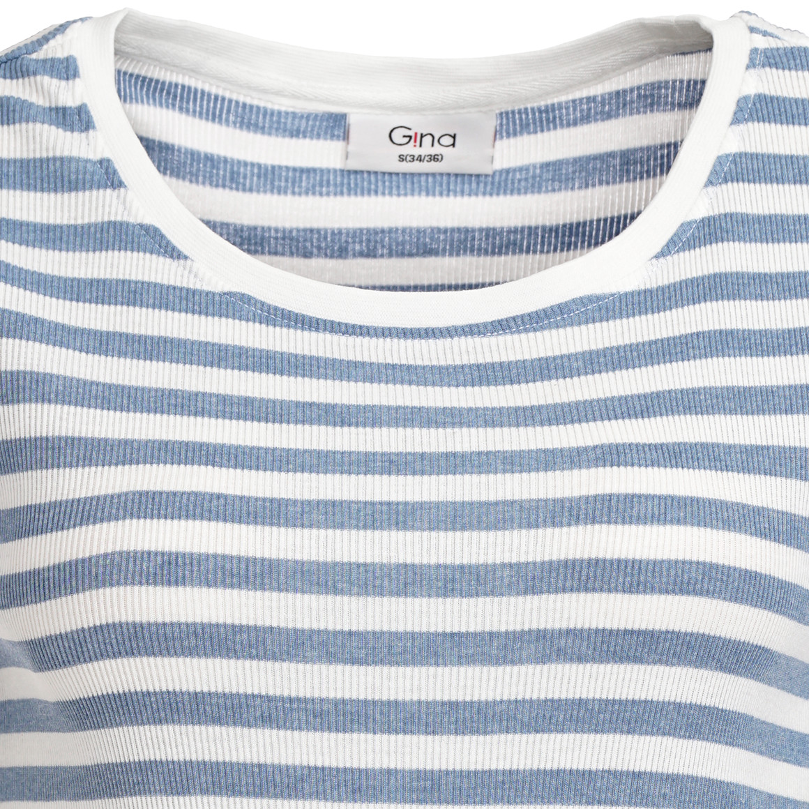 Gina Damen T-Shirt mit Streifen blau / weiss