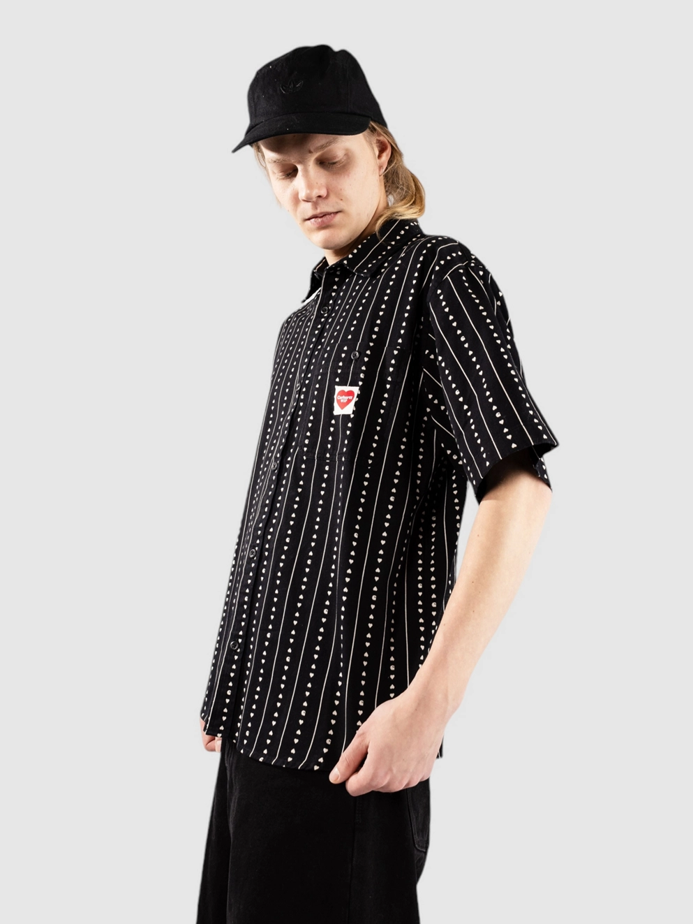 Carhartt WIP Drewe Shirt heart c pinstripe/blk/nat