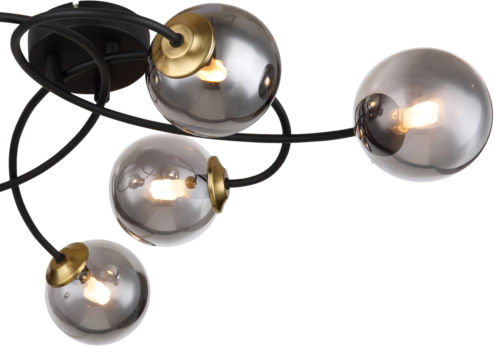 Deckenlampe - schwarz matt-Messing matt - 52 cm