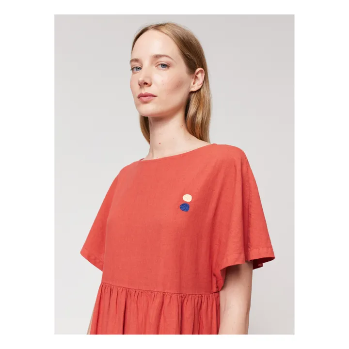 Bobo Choses Robe Loose Coton et Lin - Collection Femme  | Rouge