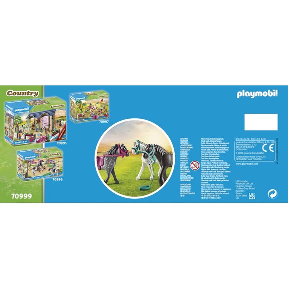 3 chevaux Frison - Knabstrupper - Andalou - Playmobil Country 70999