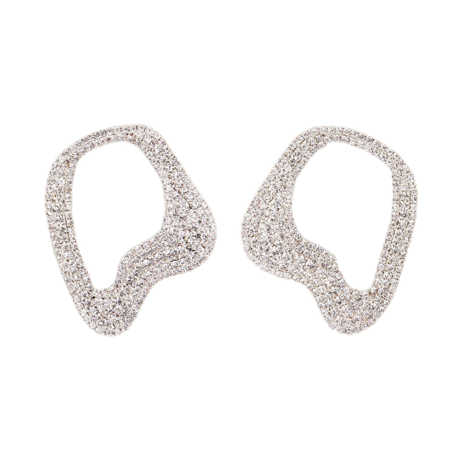 Boucles d'oreilles asymétriques cristaux | Blanc