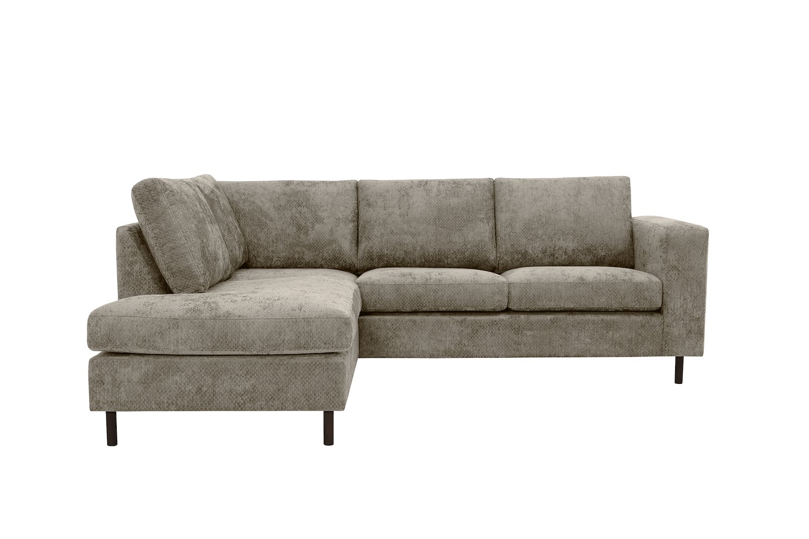 Viken hjørnesofa 2-seter med åpen ende venstre. Tekstil Movie 13/1 Light Khaki. Arm A, Ben 1og skumkomfort