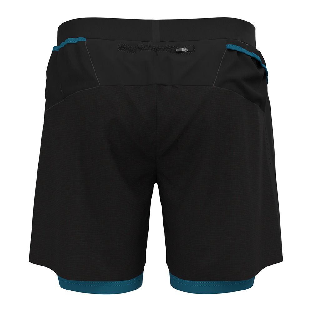 Odlo X-ALP TRAIL 6 INCH 2IN1 - Short Homme black/saxony blue