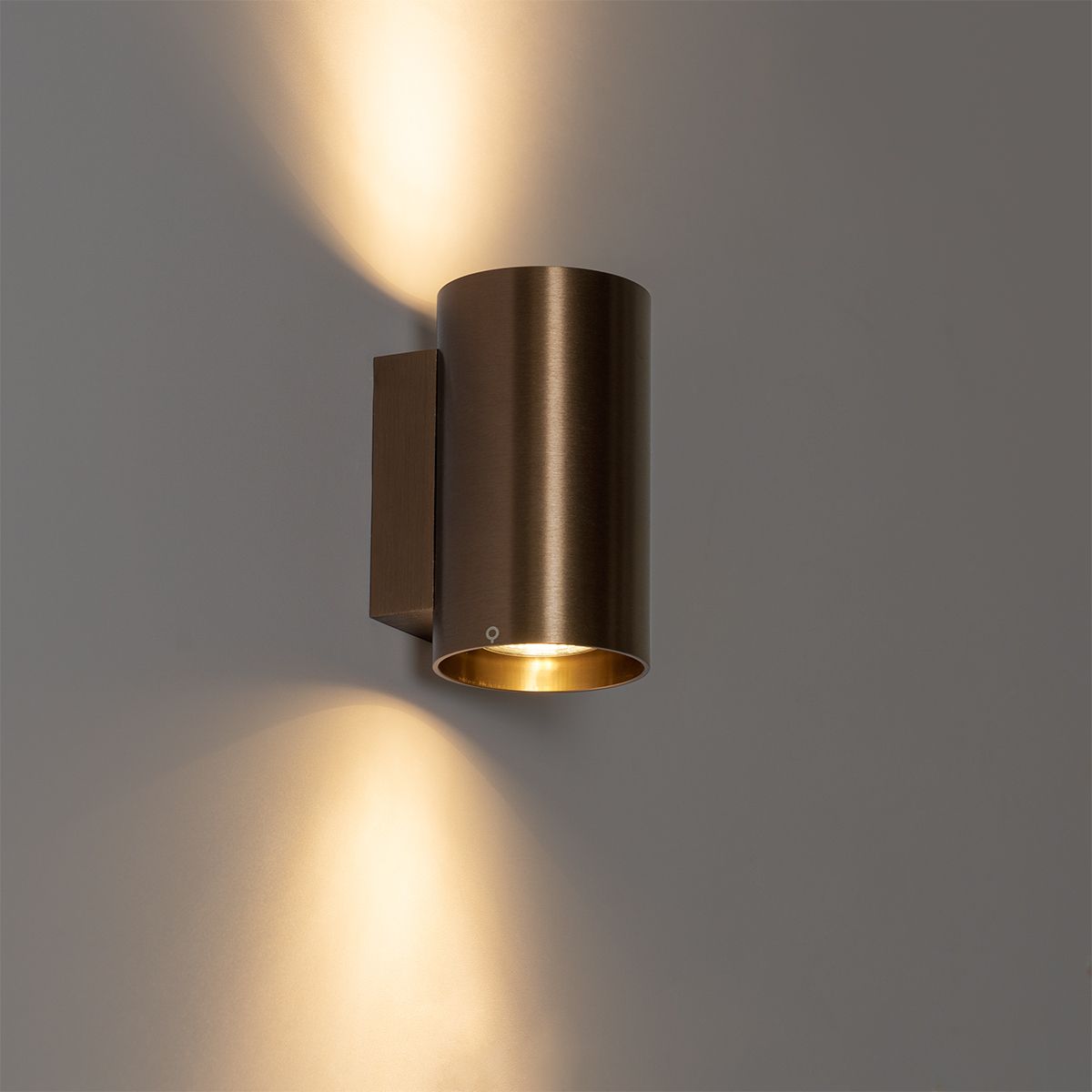 Smart wandlamp donkerbrons rond 2-lichts incl. 2 Wifi GU10 50mm - Sandy