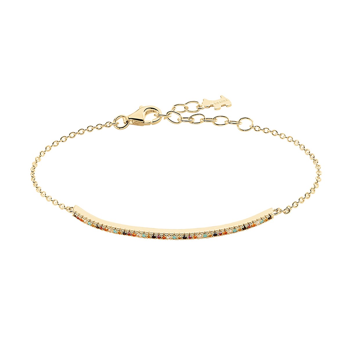 Bracelet Agatha argent doré barrette multicoloreligne Rainbow