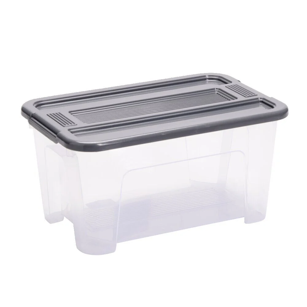 Box de rangement 4,5L plastique transparent 28x14xH18,5cm