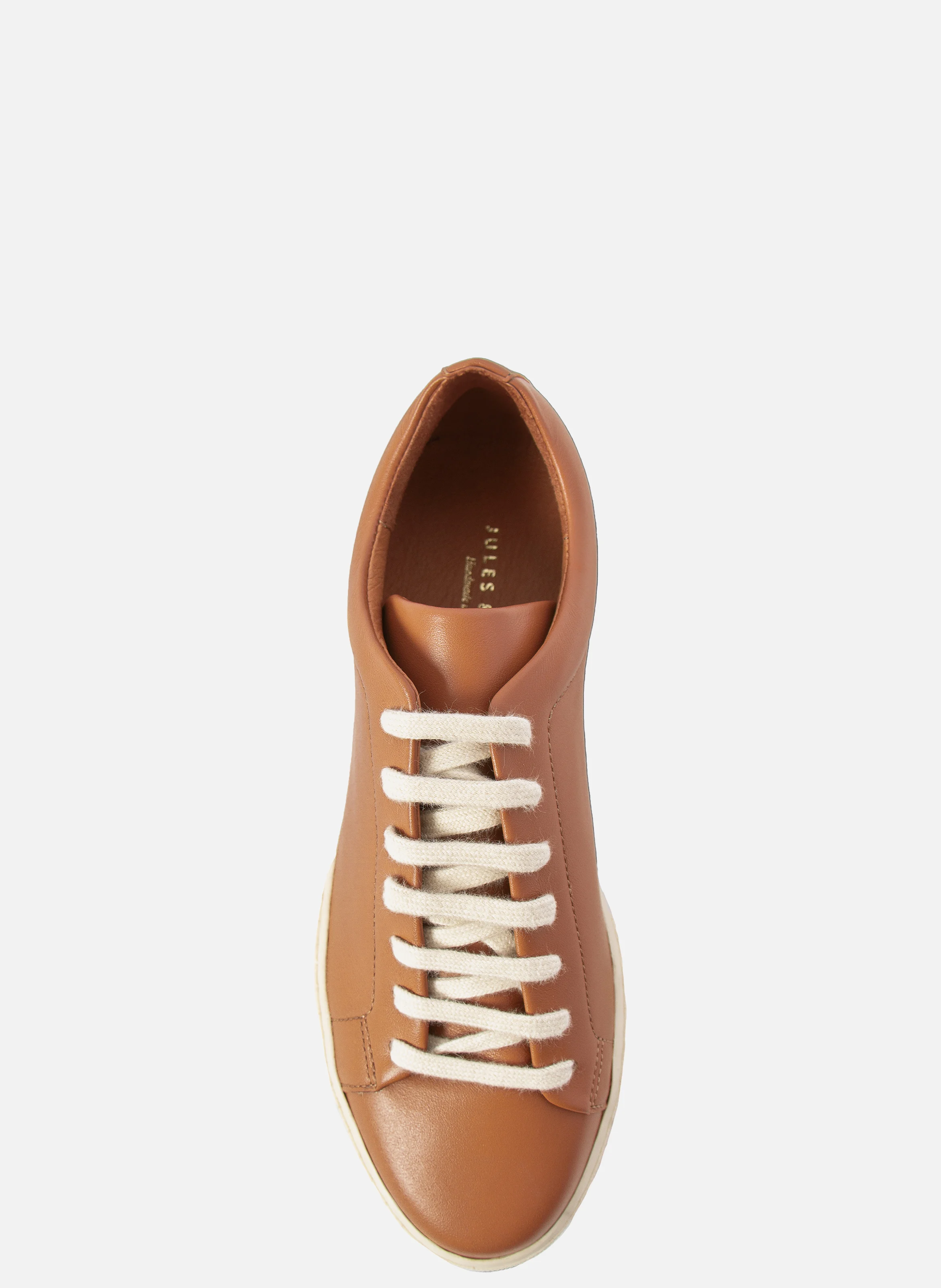 Tennis lacet cuir lisse | Marron