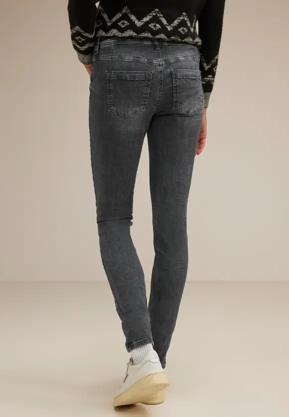 Graue Slim Fit Jeans - steel grey netwash