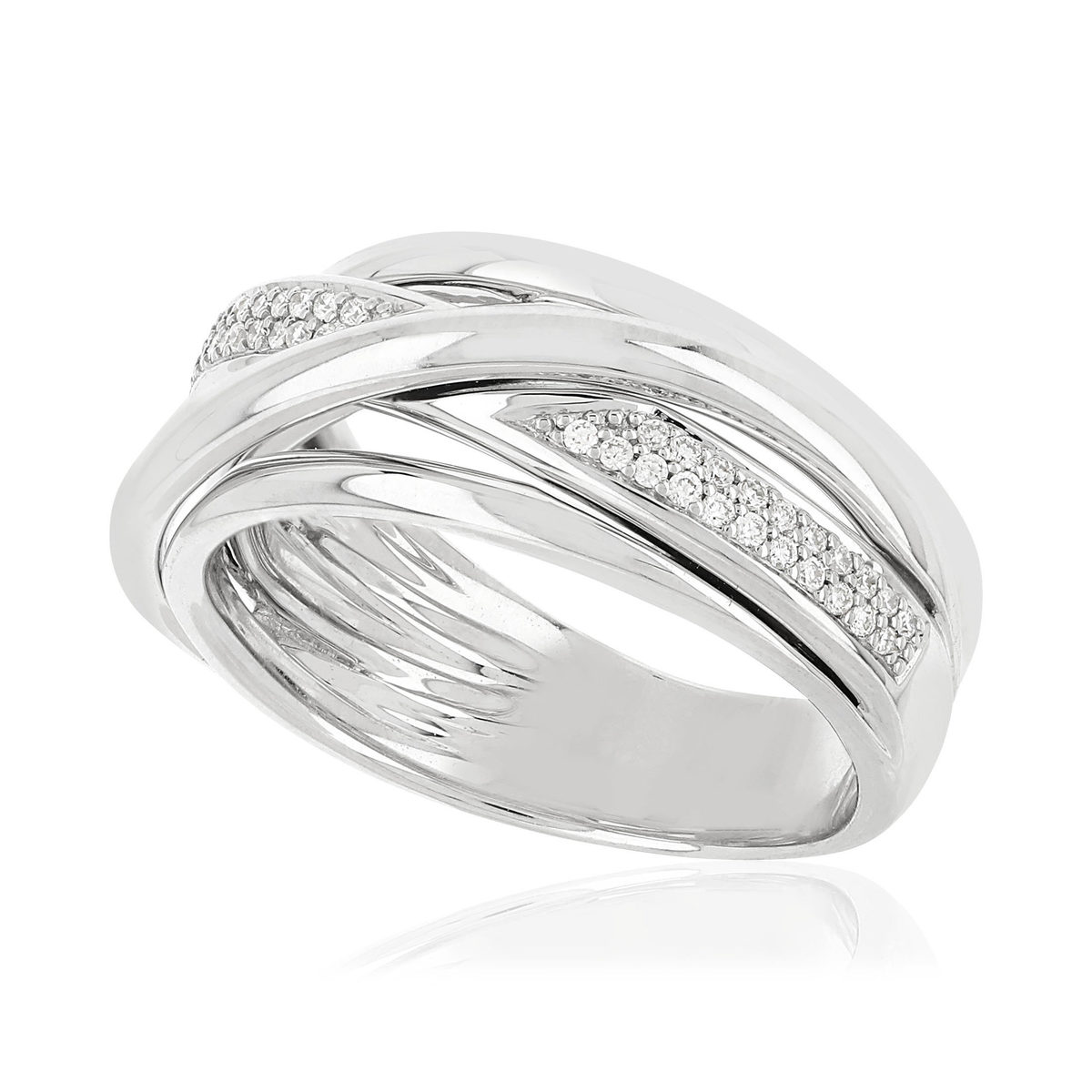 Bague or blanc 750 diamants