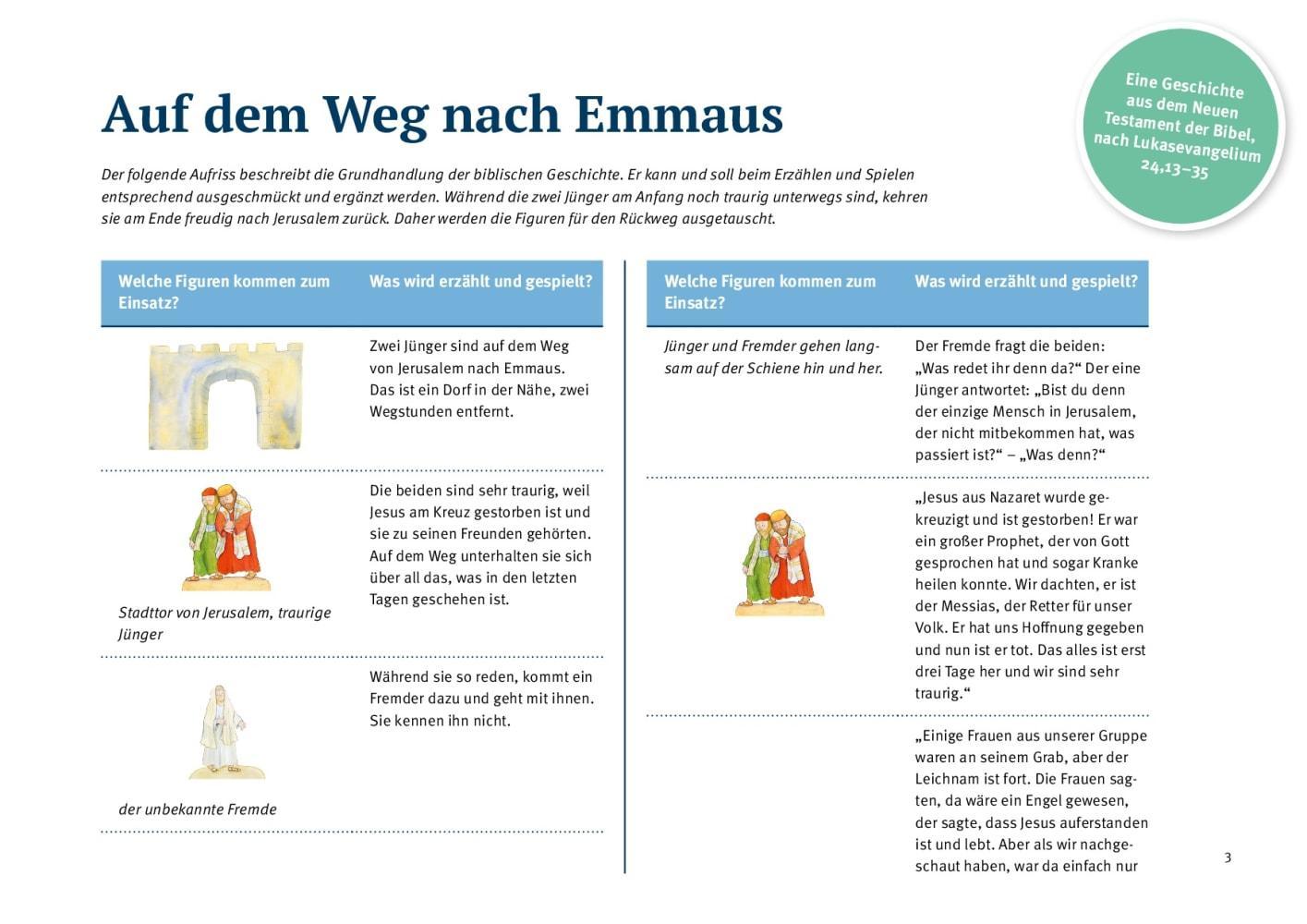 Spielfiguren für die Erzählschiene: Bibel, Heilige und Vorbilder - Auf dem Weg nach Emmaus