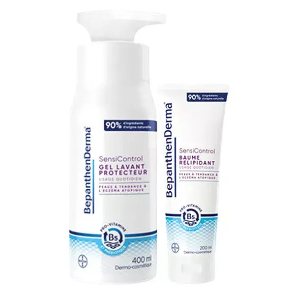 Lot BepanthenDerma® SensiControl Baume Relipidant Tube 200ml et Gel Lavant Protecteur – Pompe 400ml