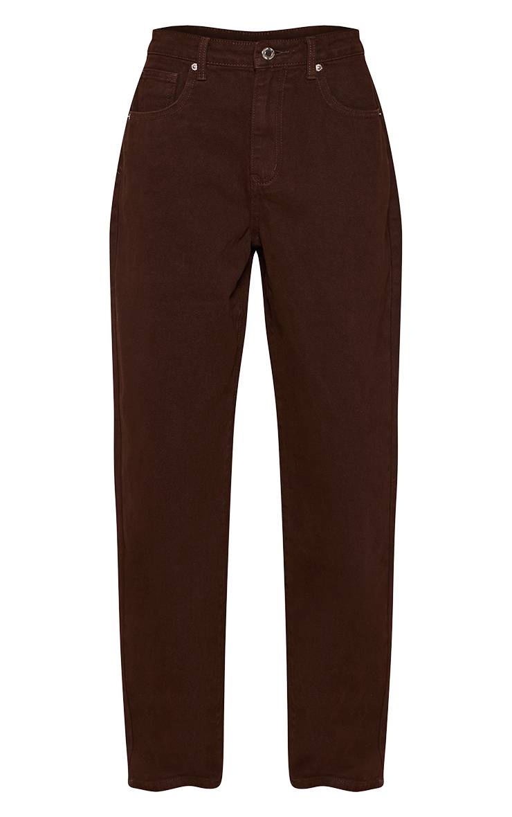 Chocolat Prettylittlething Jean Boyfriend Taille Mi-haute
