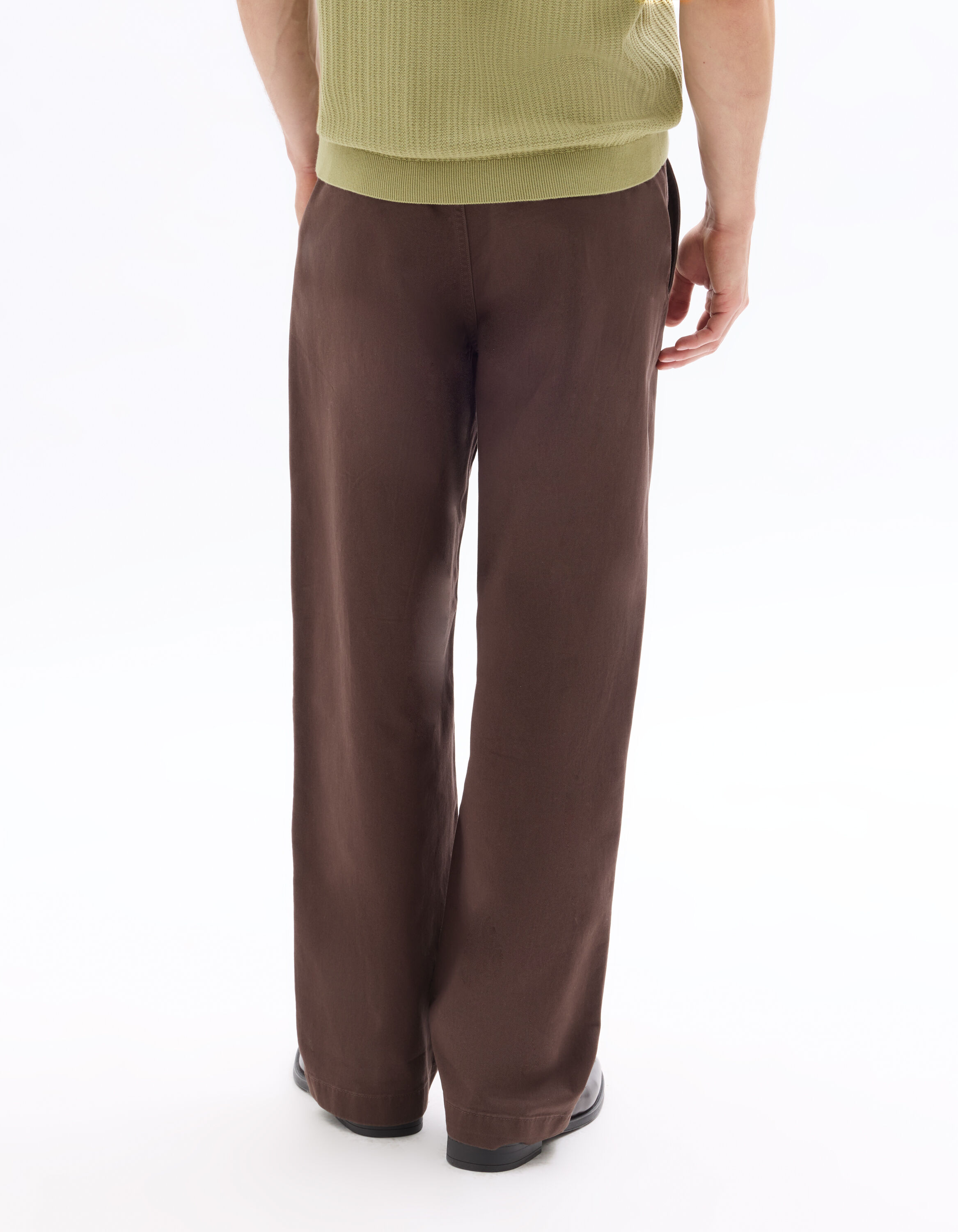 Pantalon chino loose 100% coton - marron