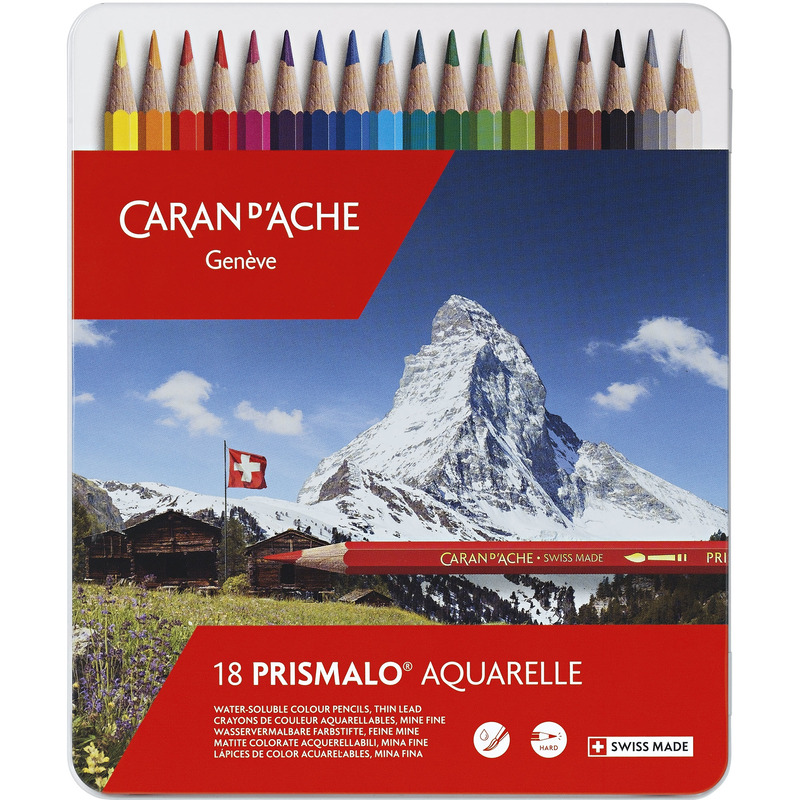 Caran d'Ache Farbstifte Prismalo Aquarelle, 18er Schachtel, assortiert