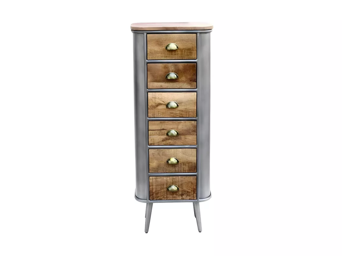 Chiffonnier 6 tiroirs Bois/Metal - JINK