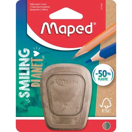 Maped Anspitzer SMILING PLANET, 2 Stiftgrößen, Auffangdose - Blister