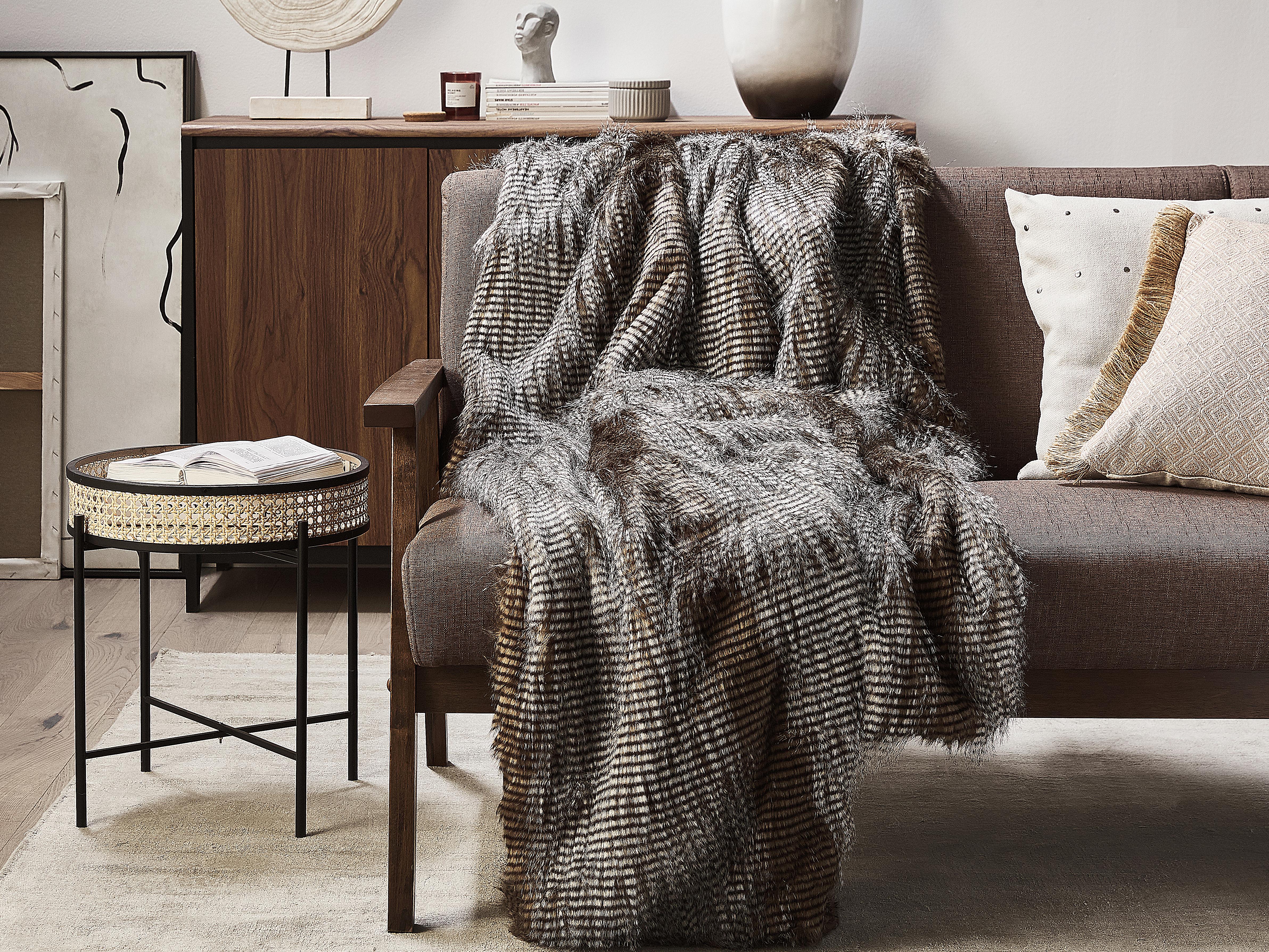 Plaid ASDAD Stof 180 x 220 cm Bruin