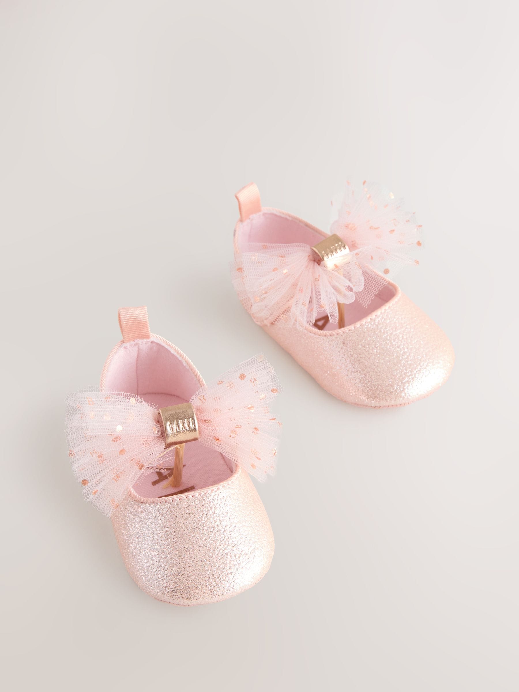 Roze - Baker by Ted Baker babyslofjes met strik voor meisjes