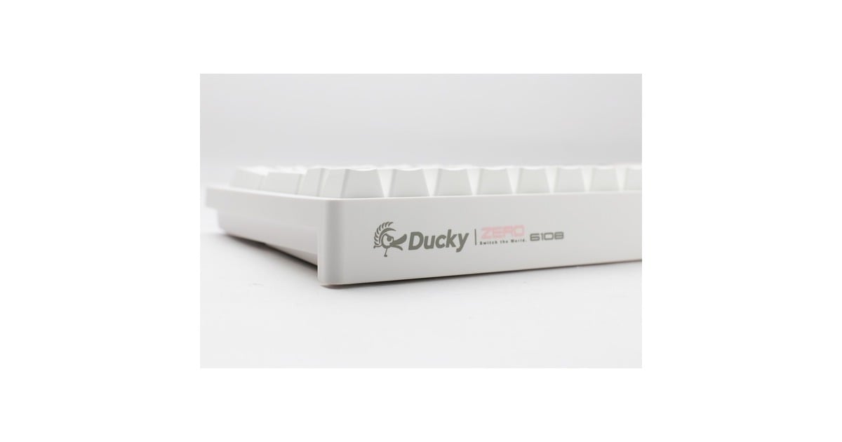 DuckyZero 6108 Pure White, gaming toetsenbord  (Wit, US lay-out, Cherry MX2A Speed Silver, RGB leds, Double-shot PBT, hot swap, 2.4GHz | Bluetooth | USB-C)