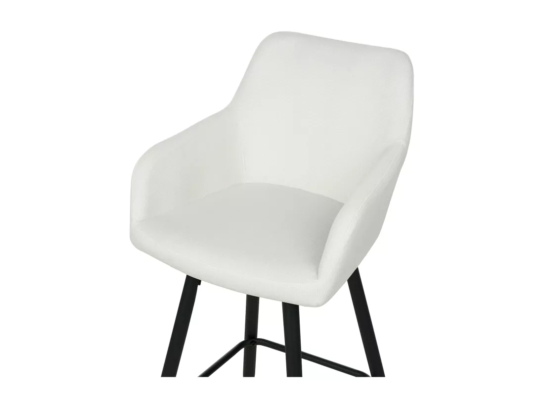 Lot de 2 chaises de bar CASMALIA Velours Blanc cassé