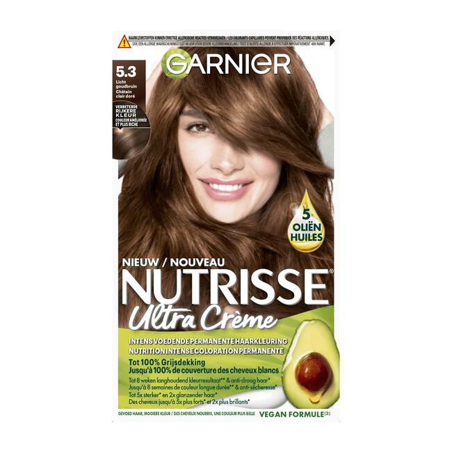 Garnier Nutrisse Crème Permanente Haarverf 5.3 Licht Goudbruin