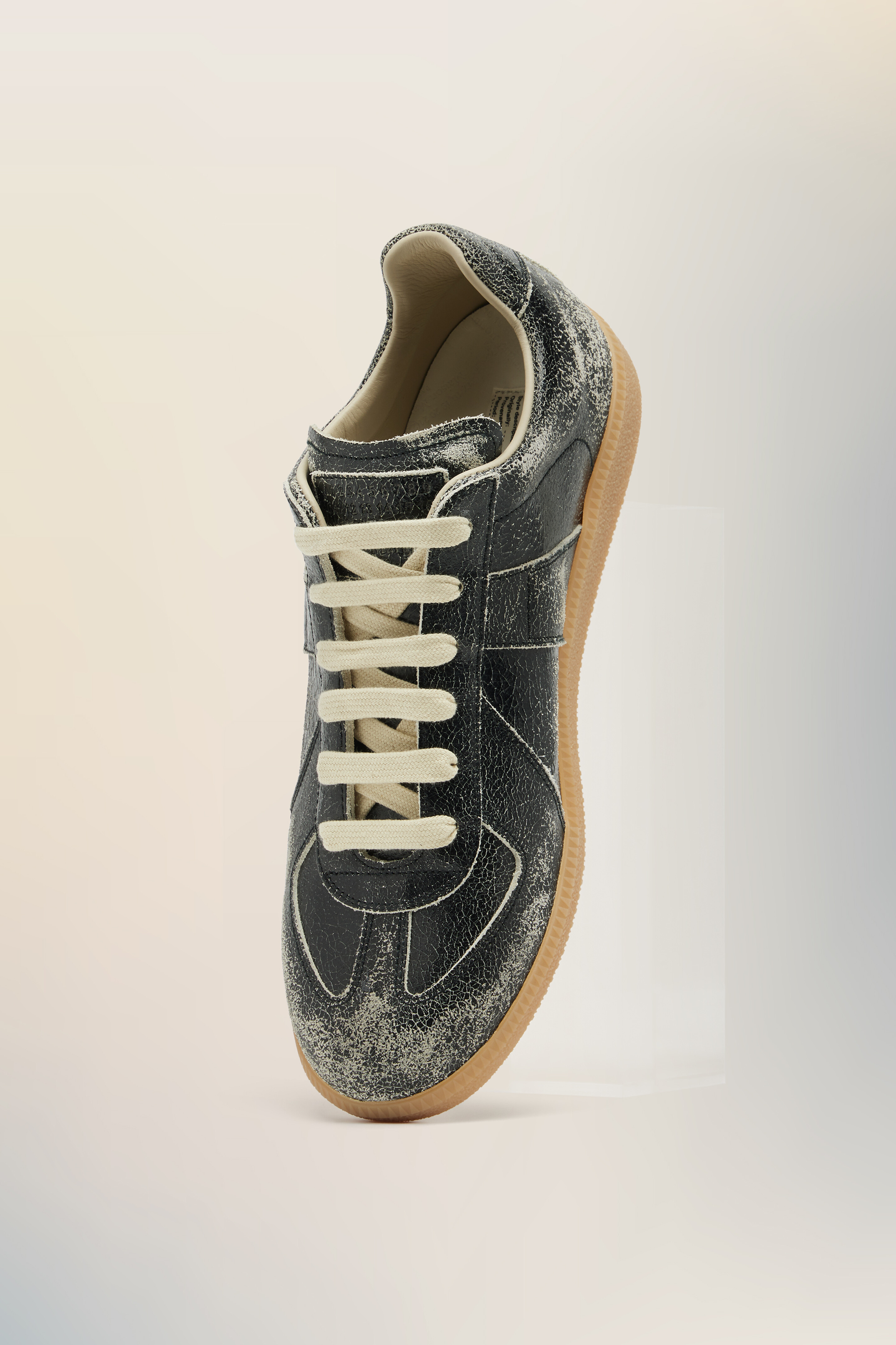 Sneakers Replica noirs en cuir pour homme