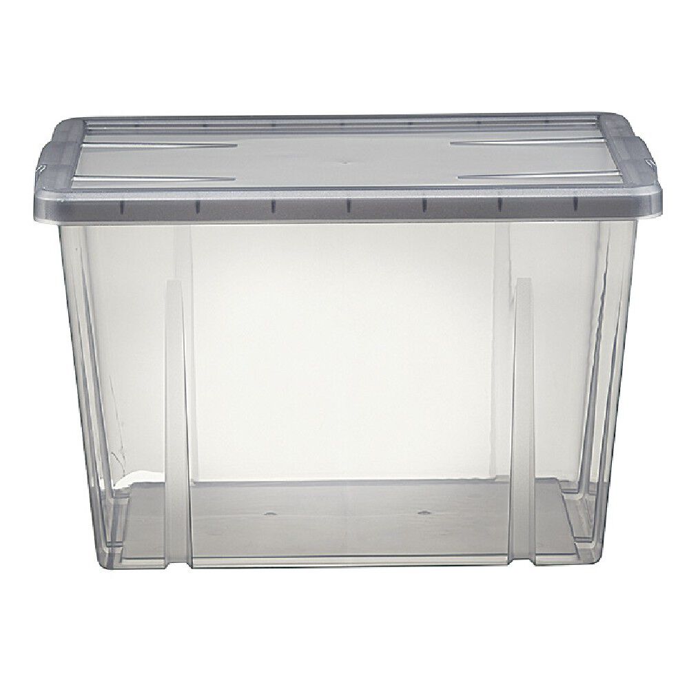 Boîte de rangement noir transparent avec couvercle 18,8L